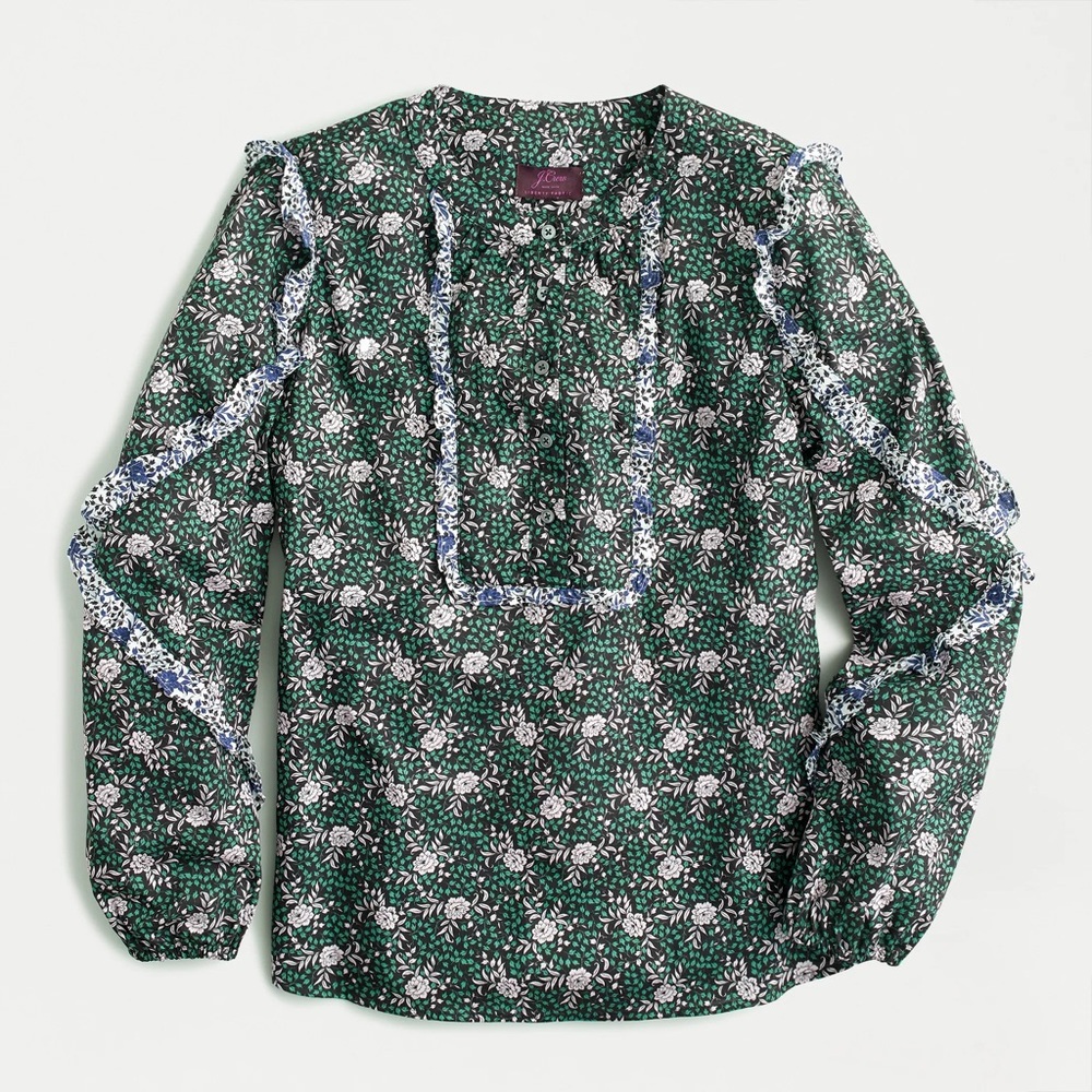 J. Crew Ruffle sleeve blouse in mixed Liberty Franklyn® floral Size XS